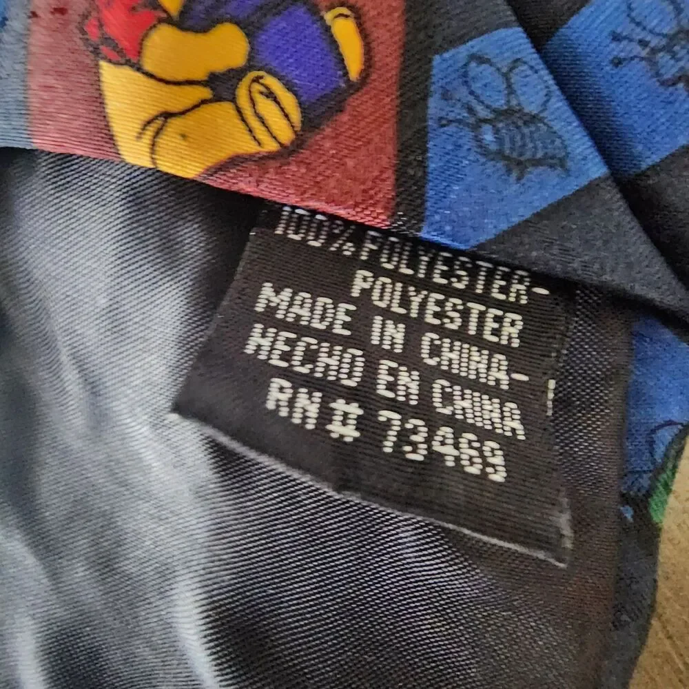 Vintage Disney Pooh Bear Tie Navy Blue Striped Winnie The Pooh Exquisite Apparel